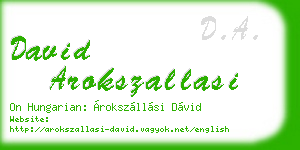 david arokszallasi business card